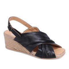 WOMEN'S JASMIN WEDGED SANDAL-BLACK