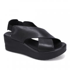 WOMEN'S NAOMI WEDGE SANDAL-BLACK/BLACK