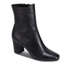 WOMEN'S VIVIAN HEELED BOOT-BLACK LEATHER